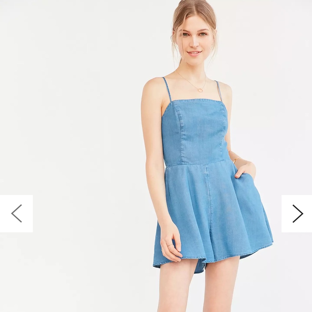 Kimchi Blue Knot Back Chambray Romper